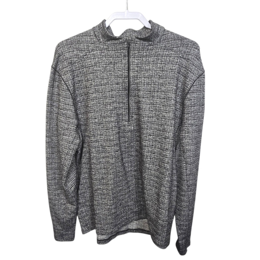 Lululemon Surge Warm Half Zip Pullover Mens XL Black Gray Heathered Long Sleeve